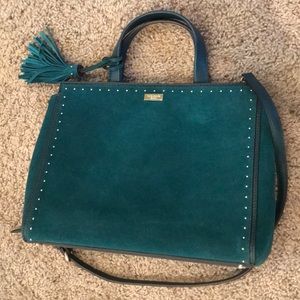 Kate Spade turquoise suede bag with strap